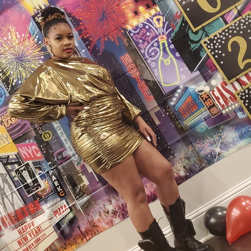 Metallic gold dress